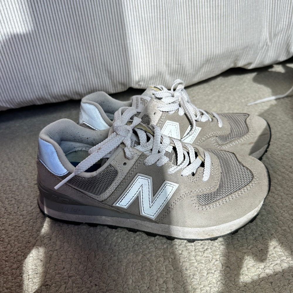 New Balance White and Gray Sneakers